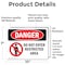 Signmission Do Not Enter Restricted Area Danger Sign, Vinyl Decal, 10in W x 7in L, 2PK OS-2PACK-DS-D-710-L-1134 - alternate 2